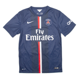 NIKE PSG Mens Football Shirt Jersey Blue V-Neck S