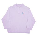 ADIDAS Womens T-Shirt Purple Long Sleeve 1/4 Zip L