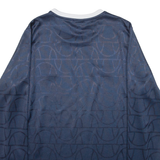 ELLESSE Patterned Womens T-Shirt Blue Long Sleeve UK 14