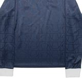 ELLESSE Patterned Womens T-Shirt Blue Long Sleeve UK 14