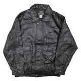 LE WORLD FINE LEATHERS Mens Jacket Black Leather L