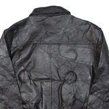 LE WORLD FINE LEATHERS Mens Jacket Black Leather L