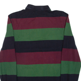 FRED PERRY Mens Polo Shirt Blue Striped Long Sleeve S