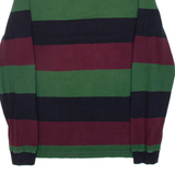 FRED PERRY Mens Polo Shirt Blue Striped Long Sleeve S