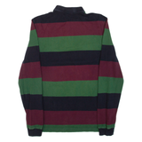 FRED PERRY Mens Polo Shirt Blue Striped Long Sleeve S