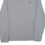 LYLE & SCOTT Mens Polo Shirt Grey Long Sleeve L