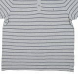 ALL SAINTS Mens Polo Shirt Grey Striped 2XL