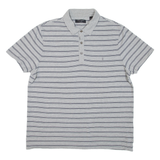 ALL SAINTS Mens Polo Shirt Grey Striped 2XL