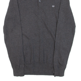 BEN SHERMAN Mens Polo Shirt Grey Long Sleeve XS