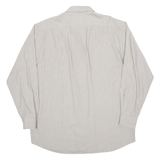 BOSS Mens Shirt Grey Striped Long Sleeve XL