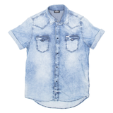 DIESEL Mens Plain Shirt Blue S