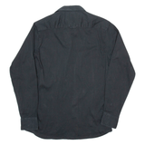 TEDDY'S Mens Plain Shirt Black Long Sleeve M