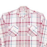 VINCI TRADITION Mens Flannel Shirt Red Check Long Sleeve L