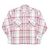 VINCI TRADITION Mens Flannel Shirt Red Check Long Sleeve L