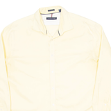 TOMMY HILFIGER Slim Fit Mens Plain Shirt Yellow Long Sleeve XL