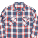 LEE Mens Shirt Blue Check Long Sleeve M