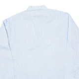 Mens Plain Shirt Blue Long Sleeve M