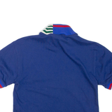 ADIDAS Cropped Womens T-Shirt Blue High Neck XS