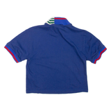 ADIDAS Cropped Womens T-Shirt Blue High Neck XS
