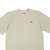 ADIDAS Mens T-Shirt Beige V-Neck M