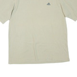 ADIDAS Mens T-Shirt Beige V-Neck M