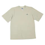ADIDAS Mens T-Shirt Beige V-Neck M