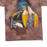 THE MOUNTAIN Native American Mens Tie Dye T-Shirt Brown 90s M