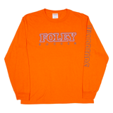 PORT & COMPANY Foley Soccer Mens T-Shirt Orange Long Sleeve USA M