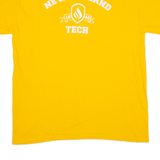 GILDAN New England Tech Mens T-Shirt Yellow USA L