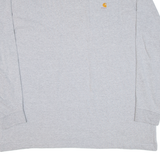 CARHARTT Tall Mens T-Shirt Grey Long Sleeve XL