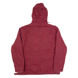 LAKIN MCKEY Fleece Lined Mens Workwear Jacket Maroon Hooded L