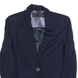 ZARA BASIC Womens Blazer Jacket Blue S