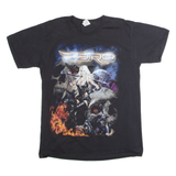 FRUIT OF THE LOOM Doro Mens Band T-Shirt Black Crew Neck L