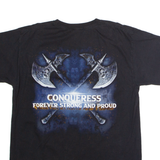 FRUIT OF THE LOOM Doro Mens Band T-Shirt Black Crew Neck L
