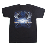 FRUIT OF THE LOOM Doro Mens Band T-Shirt Black Crew Neck L