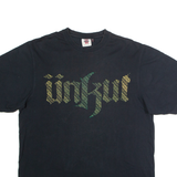 UNKUT Mens T-Shirt Black Crew Neck L