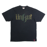 UNKUT Mens T-Shirt Black Crew Neck L