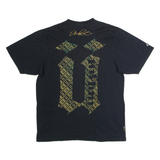 UNKUT Mens T-Shirt Black Crew Neck L