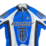 PARENTINI Cycling Mens Jersey Blue 1/4 Zip L