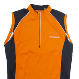 STOKE CYCLES Cycling Mens Jersey Orange Sleeveless 1/4 Zip M