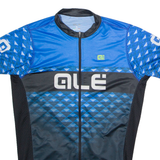 QLE Full Zip Cycling Mens Jersey Blue High Neck XL