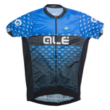 QLE Full Zip Cycling Mens Jersey Blue High Neck XL