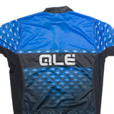 QLE Full Zip Cycling Mens Jersey Blue High Neck XL