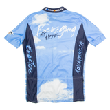 CUORE Full Zip Cycling Mens Jersey Blue High Neck XL