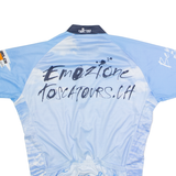 ACTION Full Zip Cycling Mens Jersey Blue High Neck XL