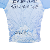 ACTION Full Zip Cycling Mens Jersey Blue High Neck XL