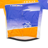 CRESPO Full Zip Cycling Mens Jersey Orange High Neck L