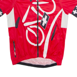 MAX HUERZELER Full Zip Cycling Mens Jersey Red High Neck M