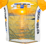 CUORE Full Zip Cycling Mens Jersey Orange High Neck XL