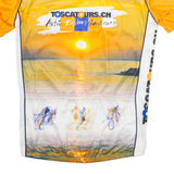 CUORE Full Zip Cycling Mens Jersey Orange High Neck XL